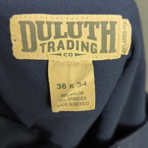 Duluth Trading Co Pants Men's 36x34 Navy Blue Flexpedition Relaxed Fit Cargo - Picture 10 of 12